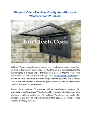 Kinytech Offers Excellent Quality And Affordable Weatherproof TV Cabinet