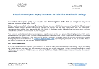 5 Result-Driven Sports Injury Treatments in Delhi That You Should Undergo