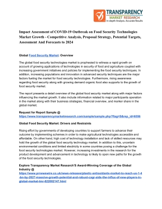 Food Security Technologies Market Growth Analysis & Key Business Strategies by Leading Industry Players