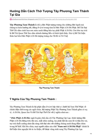 Hướng Dẫn Cách Thờ Tượng Tây Phương Tam Thánh Tại Gia