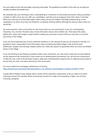 Property Buying Guidelines Of The Professionals