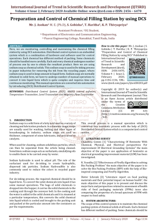 Preparation and Control of Chemical Filling Station by using DCS