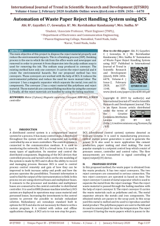 Automation of Waste Paper Reject Handling System using DCS