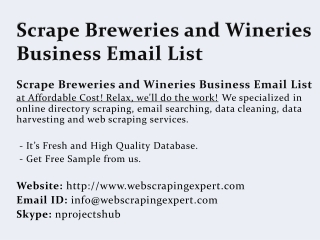 Scrape Breweries and Wineries Business Email List