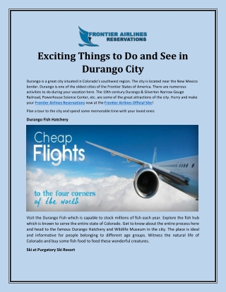 Exciting Things To Do And See In Durango City
