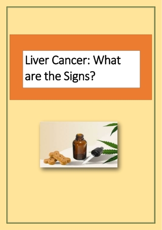 Liver Cancer: What are the Signs?