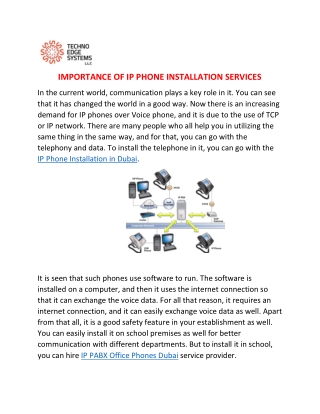 Importance of IP Phone Installation Services