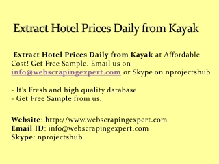 Extract Hotel Prices Daily from Kayak