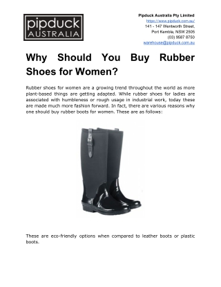 Why Should You Buy Rubber Shoes for Women?