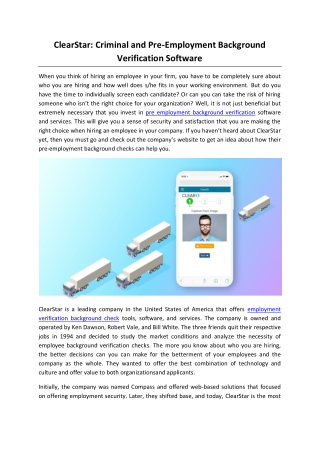 ClearStar: Criminal and Pre-Employment Background Verification Software