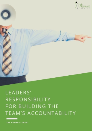 Leaders’ Responsibility For Building The Team’s Accountability