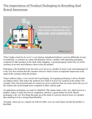 The Importance Of Product Packaging In Branding And Brand Awareness