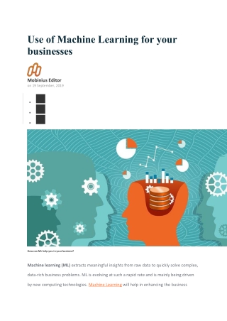 Use of Machine Learning for your  businesses