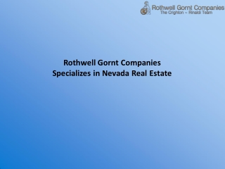 Rothwell Gornt Companies Specializes in Nevada Real Estate