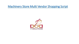 Machinery Store Multi Vendor Script - DOD IT SOLUTIONS