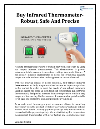 Buy Infrared Thermometer- Robust, Safe And Precise