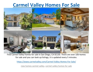 Carmel Valley Homes For Sale