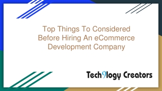 Top Things To Considered Before Hiring An eCommerce Development Company