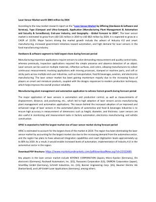 Laser Sensor Market Research, Size, Growth, Trend and Forecast to 2024 | MarketsandMarkets