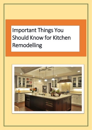 Important Things You Should Know for Kitchen Remodelling