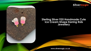 Sterling Silver 925 Handmade Cute Ice Cream Shape Earring Kids Jewellery