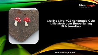 Sterling Silver 925 Handmade Cute Little Mushroom Shape Earring Kids Jewellery