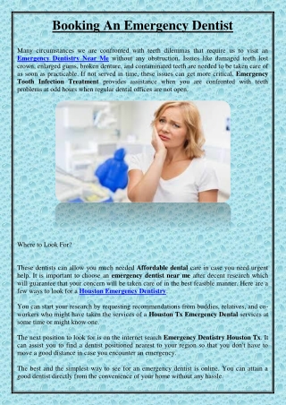 Booking An Emergency Dentist