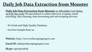 Daily Job Data Extraction from Monster