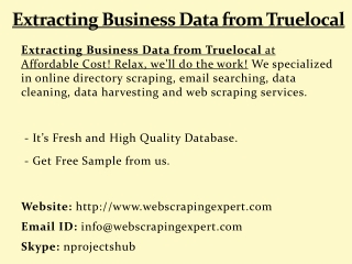 Extracting Business Data from Truelocal