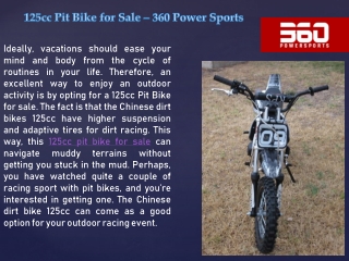 125cc Pit Bike for Sale - 360 Power Sports