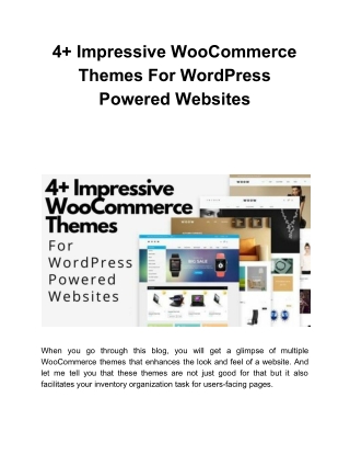 4  Impressive WooCommerce Themes For WordPress Powered Websites