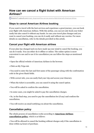 Turkish Airlines Cancellation Policy