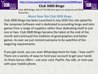 Club 3000 Bingo: Get UP TO 500 free spins on starburst and fluffy favourites!