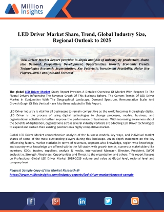 LED Driver Market Regions, Type and Application, Trends, and Forecasts 2020-2025