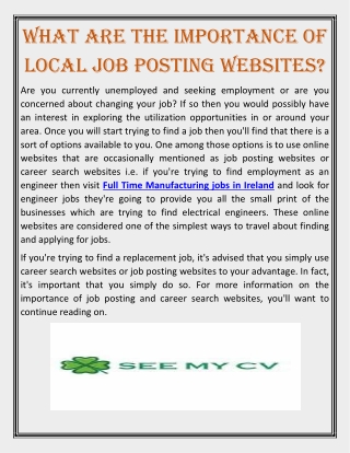 What Are The Importance Of Local Job Posting Websites?