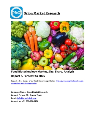 Food Biotechnology Market Size, Industry Trends, Share and Forecast 2019-2025