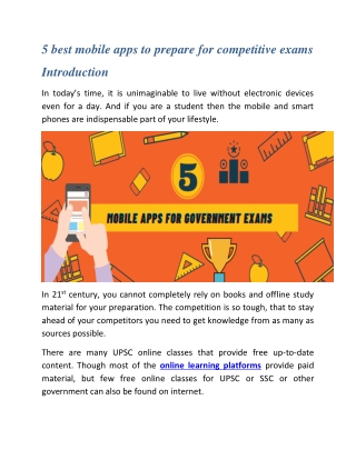 5 Best Mobile Apps to Prepare for Competitive Exams