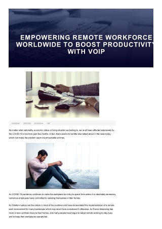 Empowering work from home worldwide to boost productivity with VoIP