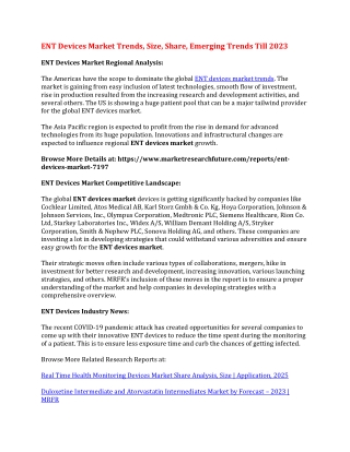 ENT Devices Market Trends, Size, Share, Emerging Trends Till 2023