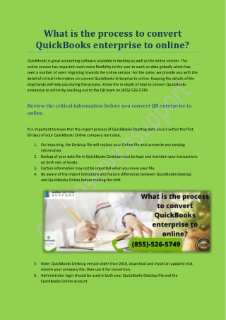 What is the process to convert QuickBooks enterprise to online?