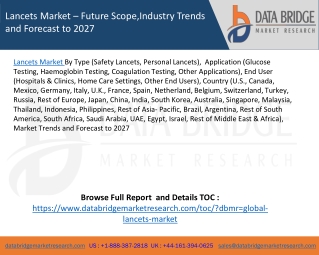 Lancets Market – Future Scope,Industry Trends and Forecast to 2027