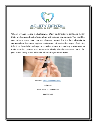 Oral Surgeon Summerville SC | Acuity Dental