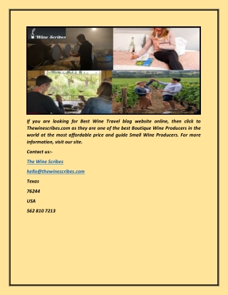 Best Wine Travel blog website | Thewinescribes.com