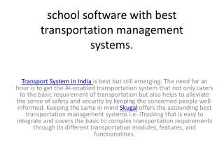 school software with best transportation management systems.