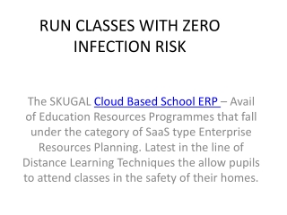 RUN CLASSES WITH ZERO INFECTION RISK