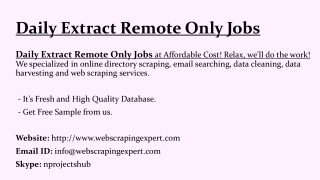 Daily Extract Remote Only Jobs