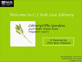 Welcome to C J Koh Law Library