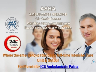 Confirm ICU Ambulance Services from Patna Instantly | ASHA