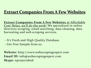 Extract Companies From A Few Websites