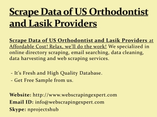 Scrape Data of US Orthodontist and Lasik Providers